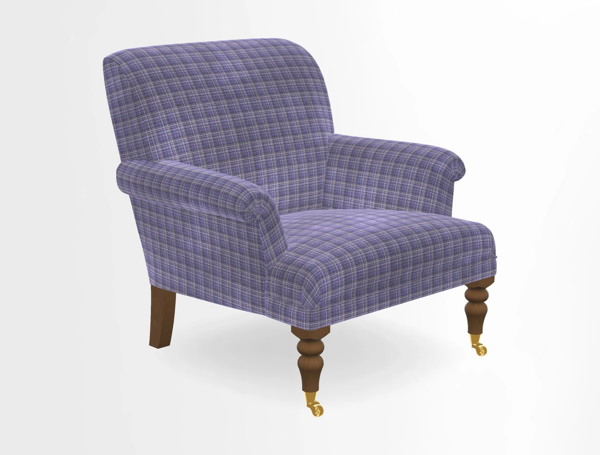 Midhurst Chair in Kirby Soho Burnt Orange & Mulberry Rustic Stripe Red Plum