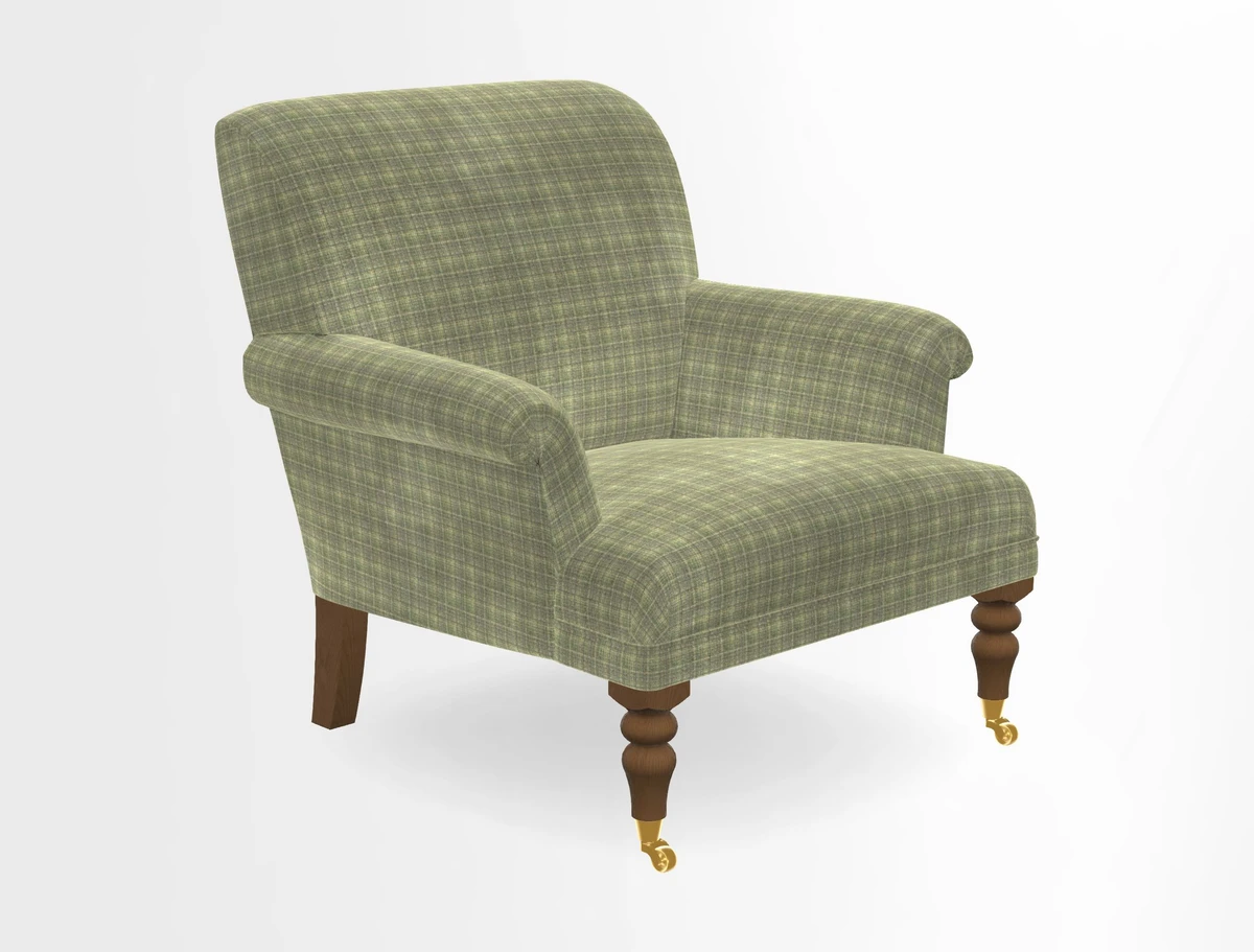 Midhurst Chair in Kirby Soho Burnt Orange & Mulberry Rustic Stripe Red Plum