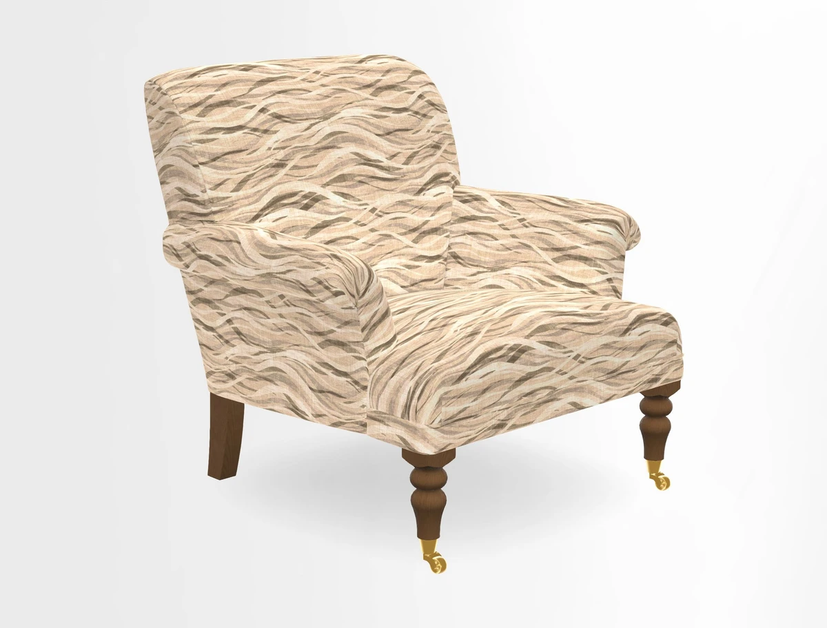 Midhurst Chair in Kirby Soho Burnt Orange & Mulberry Rustic Stripe Red Plum