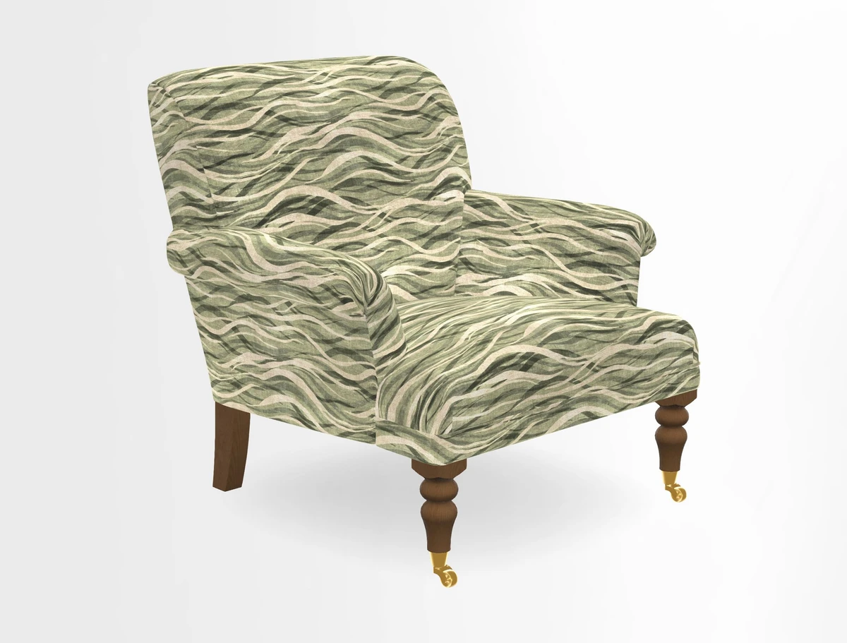 Midhurst Chair in Kirby Soho Burnt Orange & Mulberry Rustic Stripe Red Plum