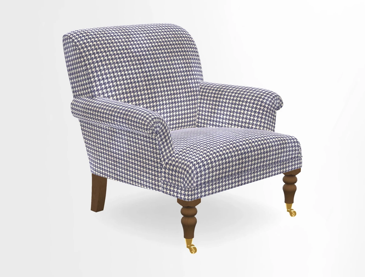 Midhurst Chair in Kirby Soho Burnt Orange & Mulberry Rustic Stripe Red Plum