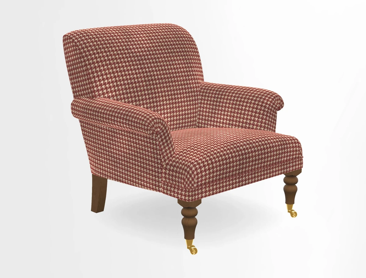 Midhurst Chair in Kirby Soho Burnt Orange & Mulberry Rustic Stripe Red Plum