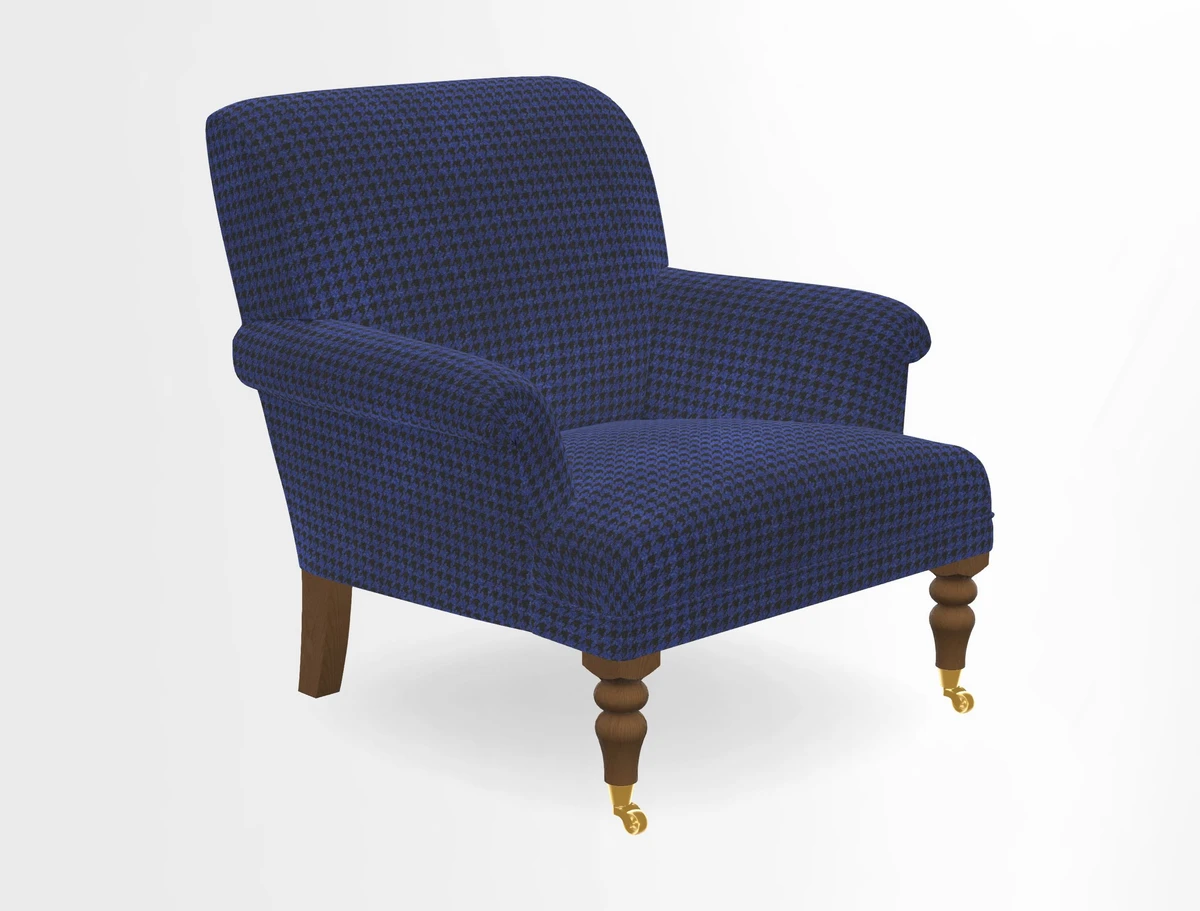 Midhurst Chair in Kirby Soho Burnt Orange & Mulberry Rustic Stripe Red Plum