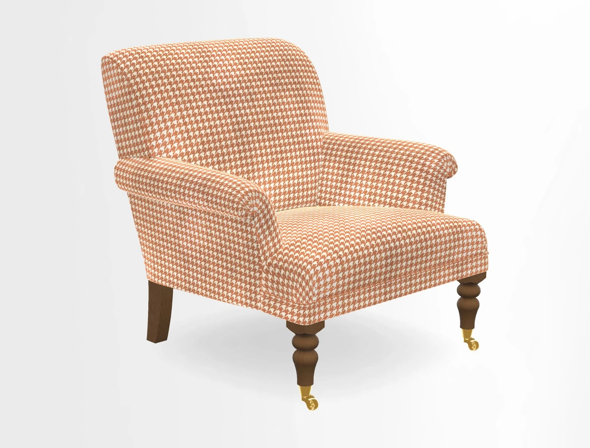 Midhurst Chair in Kirby Soho Burnt Orange & Mulberry Rustic Stripe Red Plum