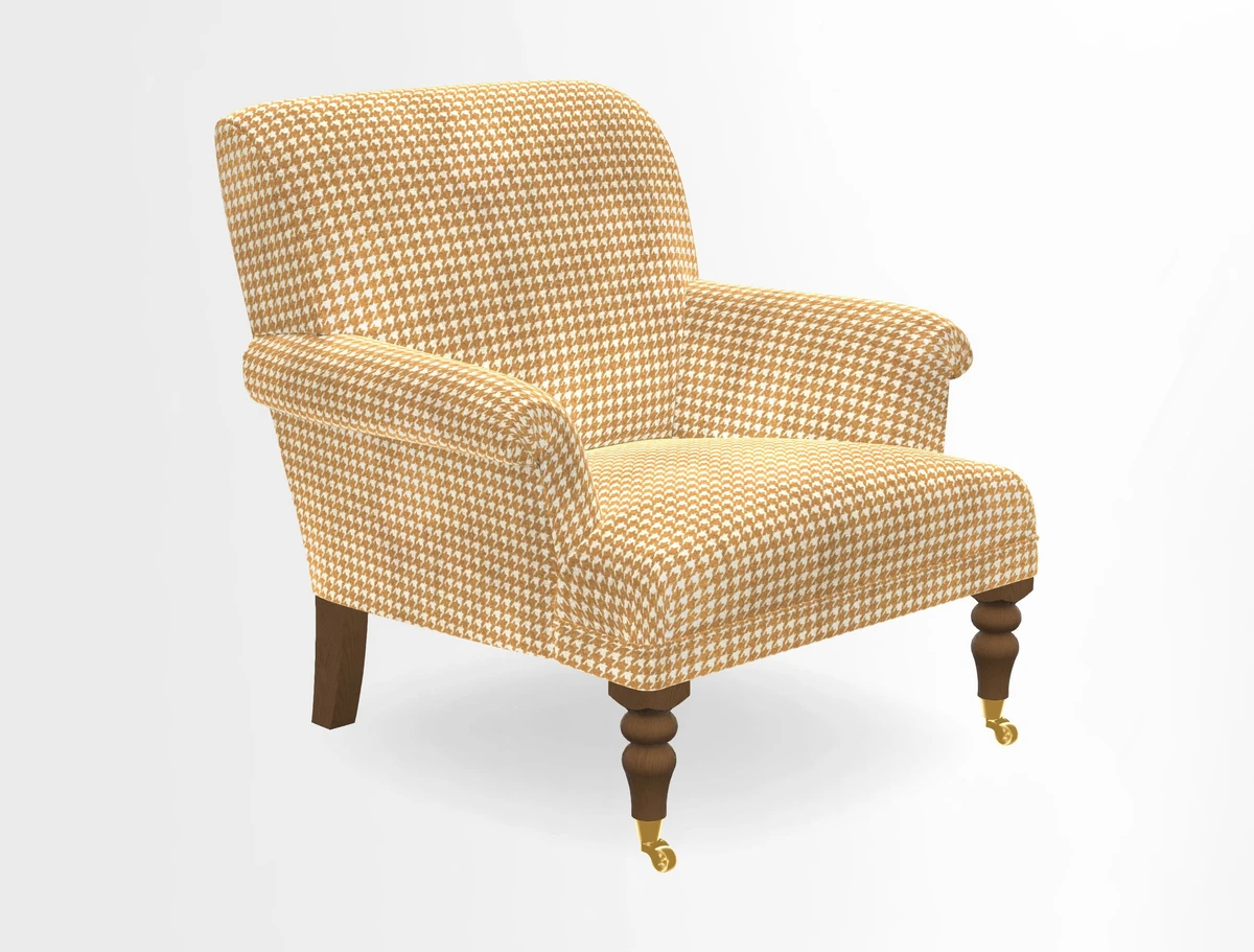 Midhurst Chair in Kirby Soho Burnt Orange & Mulberry Rustic Stripe Red Plum
