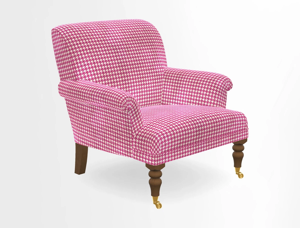 Midhurst Chair in Kirby Soho Burnt Orange & Mulberry Rustic Stripe Red Plum