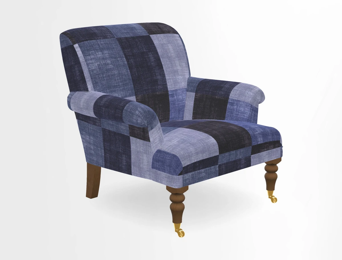 Midhurst Chair in Kirby Soho Burnt Orange & Mulberry Rustic Stripe Red Plum