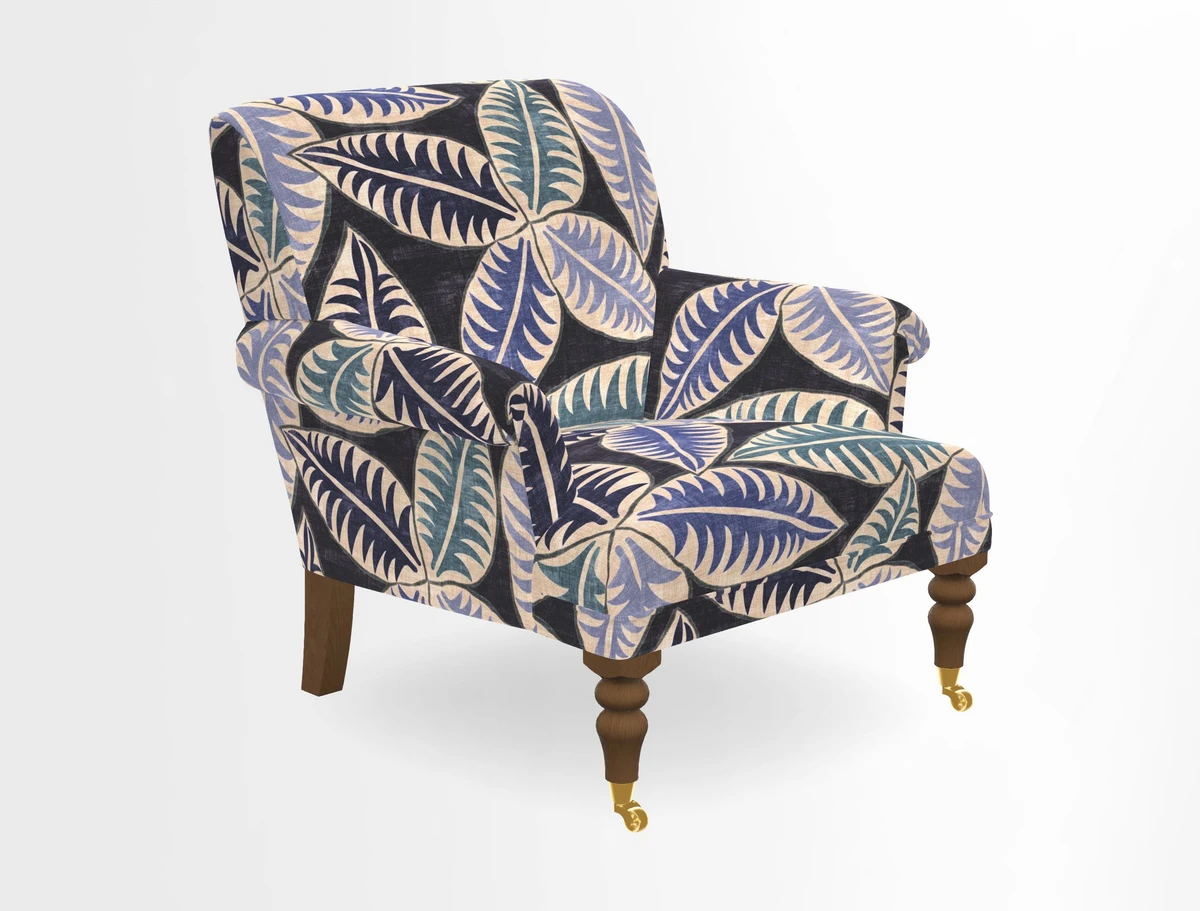 Midhurst Chair in Kirby Soho Burnt Orange & Mulberry Rustic Stripe Red Plum