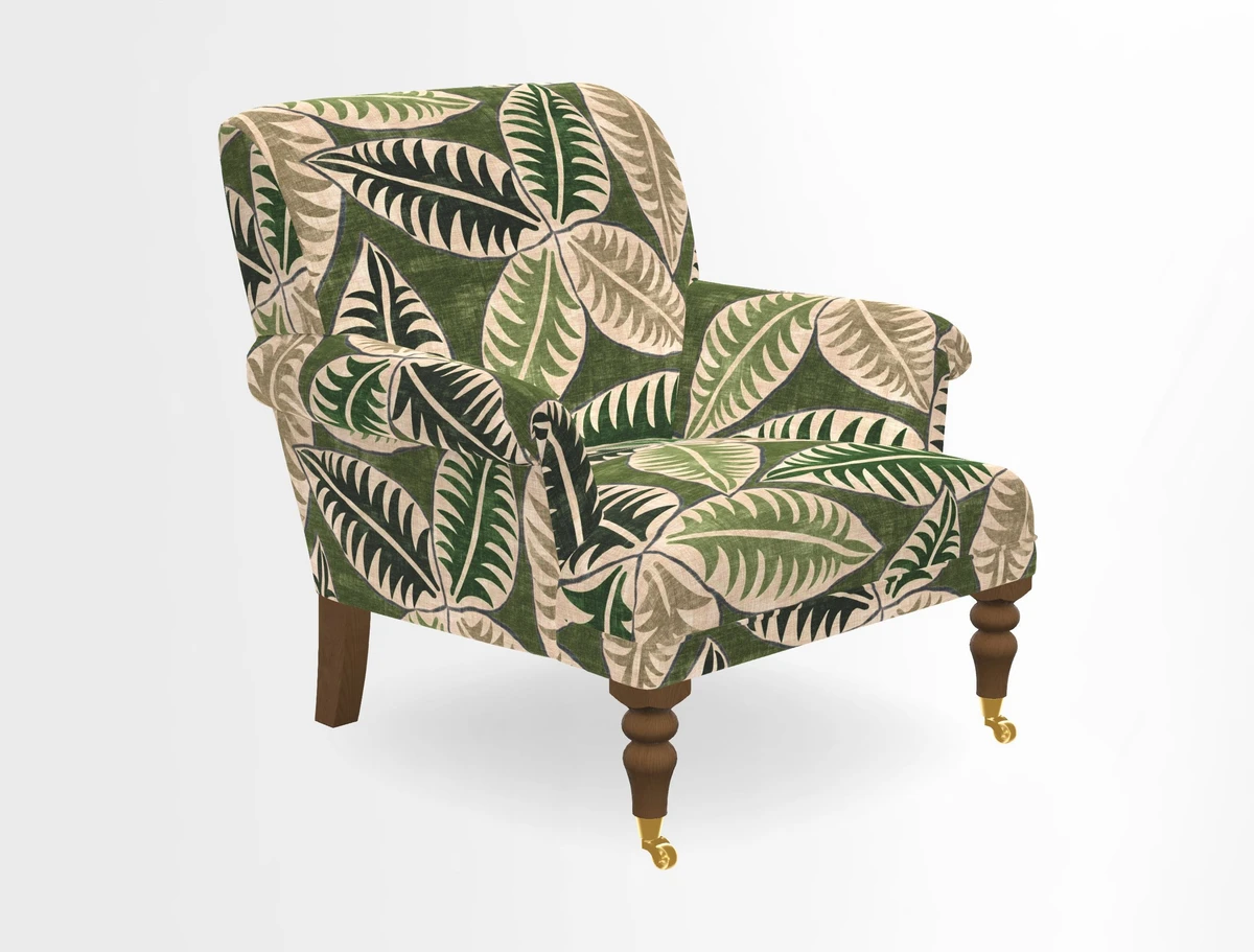 Midhurst Chair in Kirby Soho Burnt Orange & Mulberry Rustic Stripe Red Plum