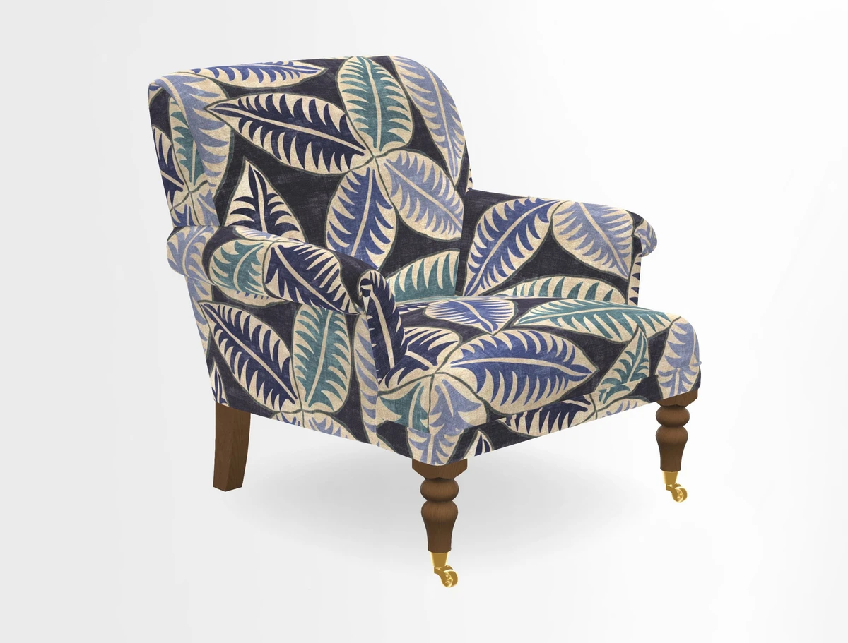 Midhurst Chair in Kirby Soho Burnt Orange & Mulberry Rustic Stripe Red Plum