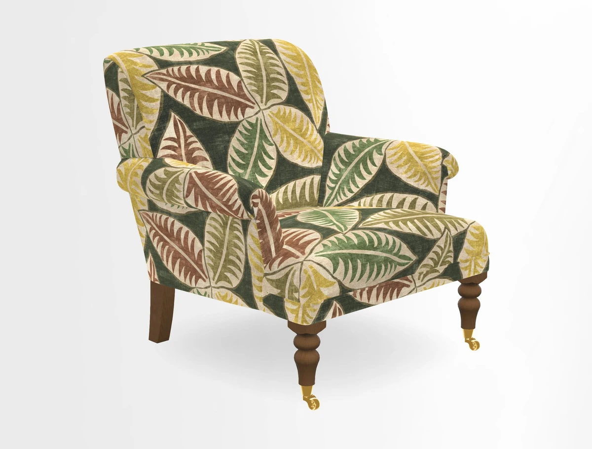 Midhurst Chair in Kirby Soho Burnt Orange & Mulberry Rustic Stripe Red Plum