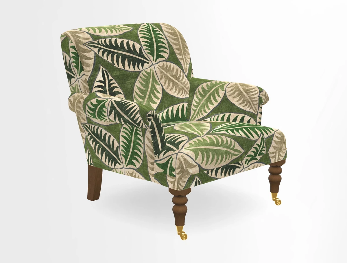 Midhurst Chair in Kirby Soho Burnt Orange & Mulberry Rustic Stripe Red Plum