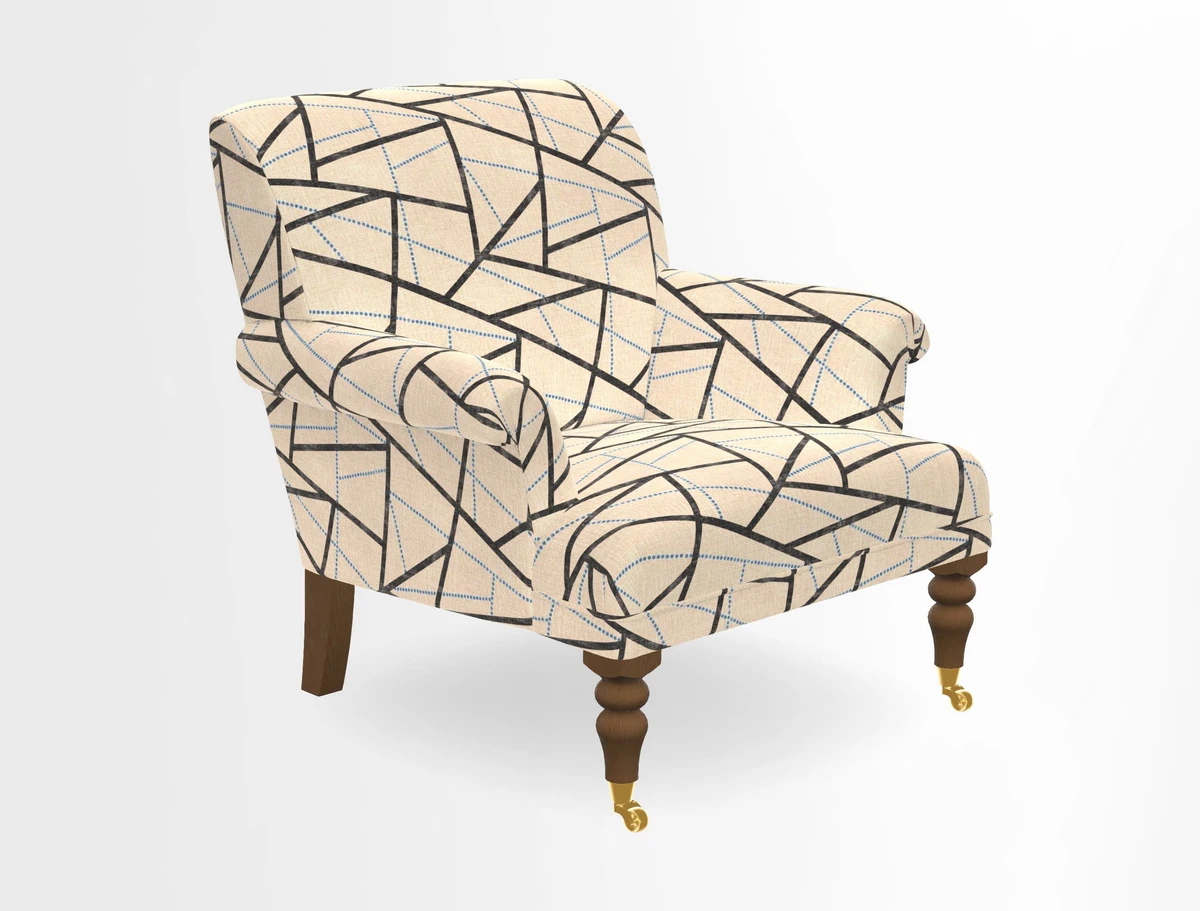 Midhurst Chair in Kirby Soho Burnt Orange & Mulberry Rustic Stripe Red Plum