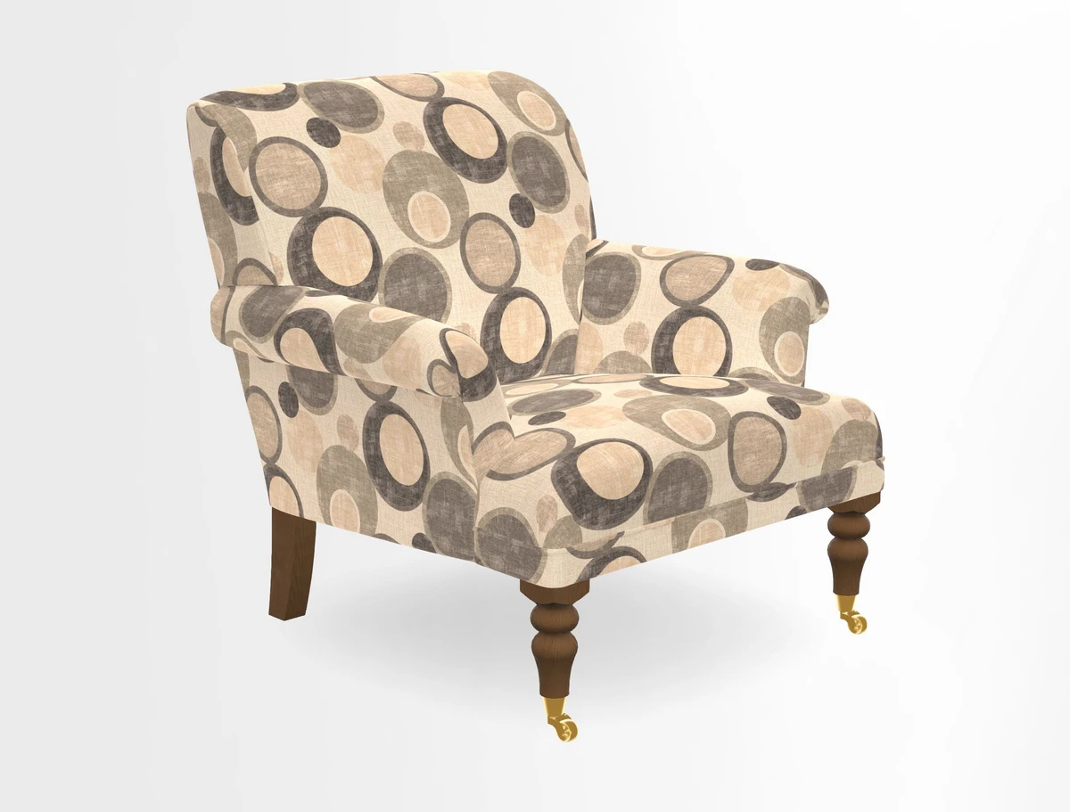 Midhurst Chair in Kirby Soho Burnt Orange & Mulberry Rustic Stripe Red Plum