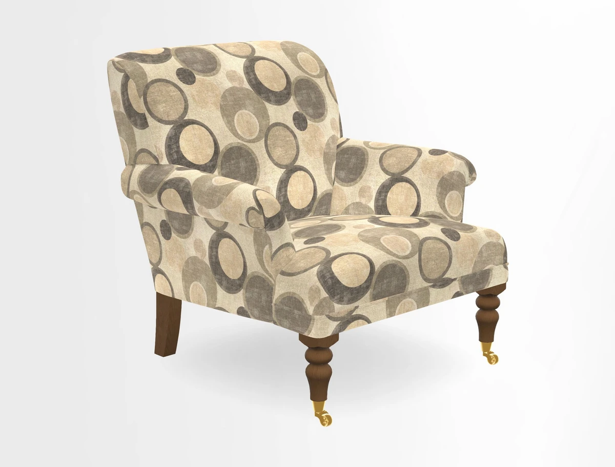 Midhurst Chair in Kirby Soho Burnt Orange & Mulberry Rustic Stripe Red Plum