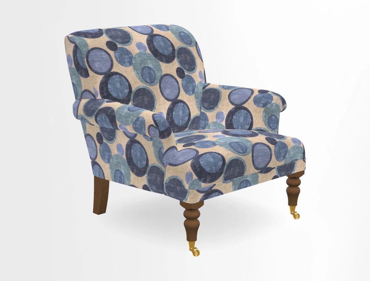 Midhurst Chair in Kirby Soho Burnt Orange & Mulberry Rustic Stripe Red Plum