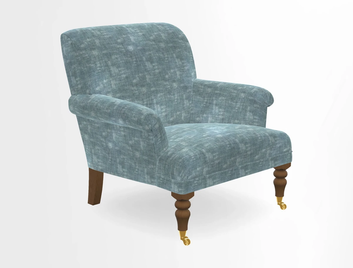 Midhurst Chair in Kirby Soho Burnt Orange & Mulberry Rustic Stripe Red Plum