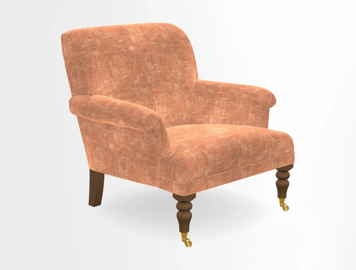 Midhurst Chair in Kirby Soho Burnt Orange & Mulberry Rustic Stripe Red Plum