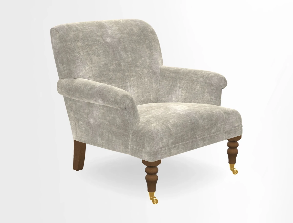 Midhurst Chair in Kirby Soho Burnt Orange & Mulberry Rustic Stripe Red Plum