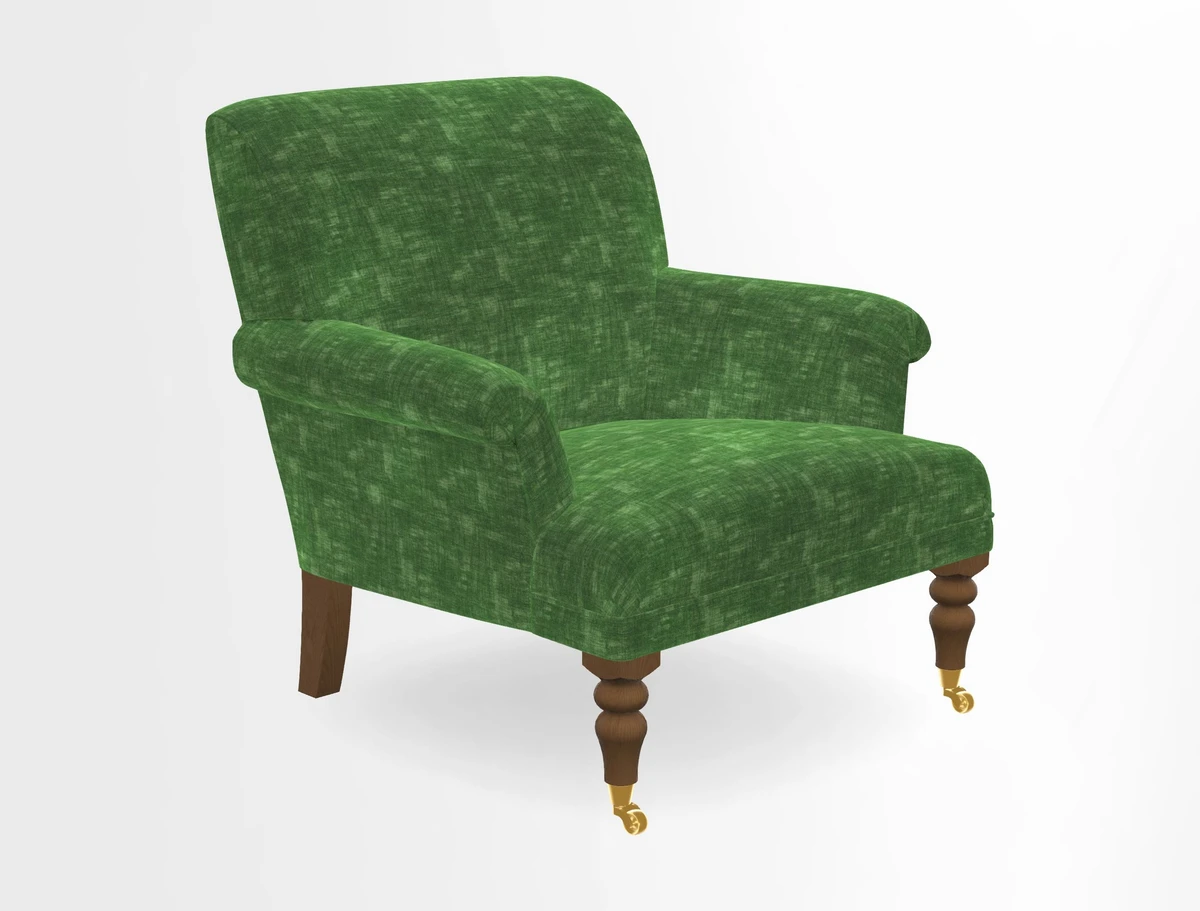 Midhurst Chair in Kirby Soho Burnt Orange & Mulberry Rustic Stripe Red Plum