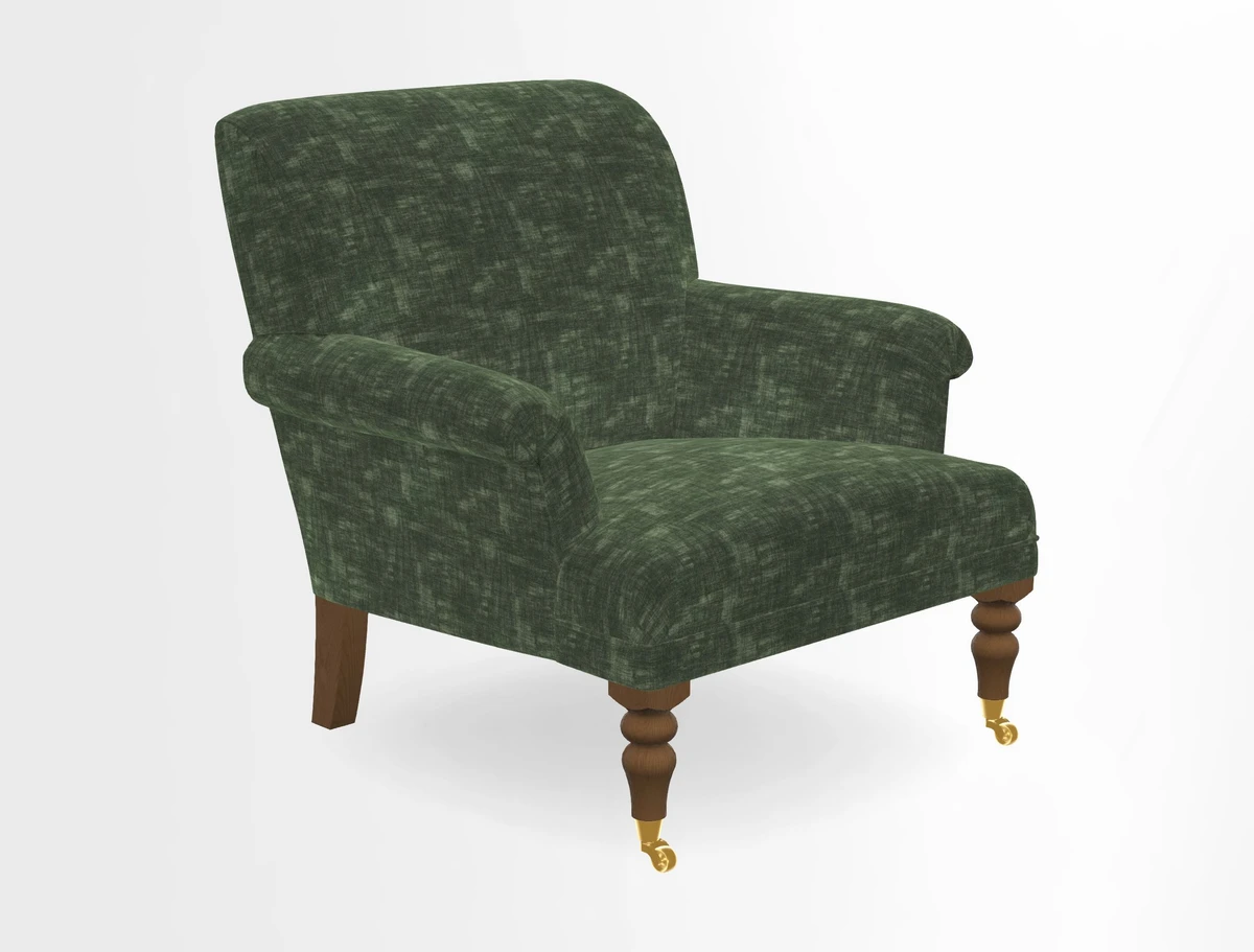 Midhurst Chair in Kirby Soho Burnt Orange & Mulberry Rustic Stripe Red Plum