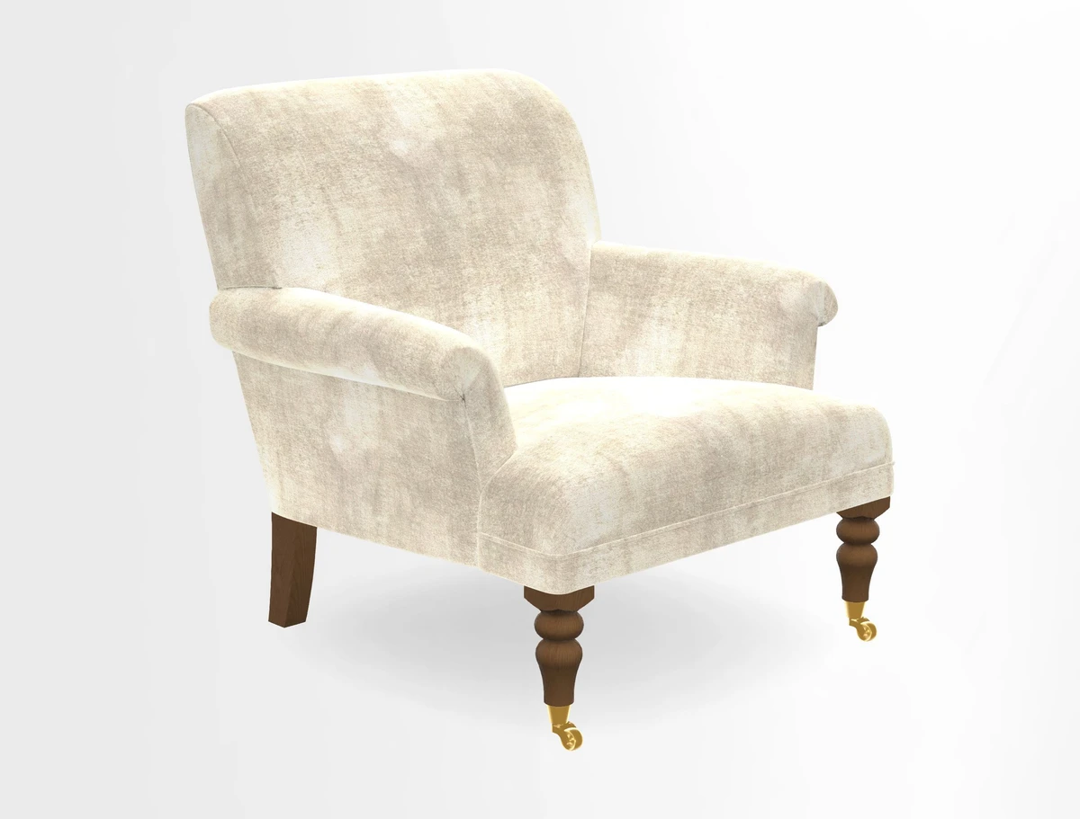 Midhurst Chair in Kirby Soho Burnt Orange & Mulberry Rustic Stripe Red Plum