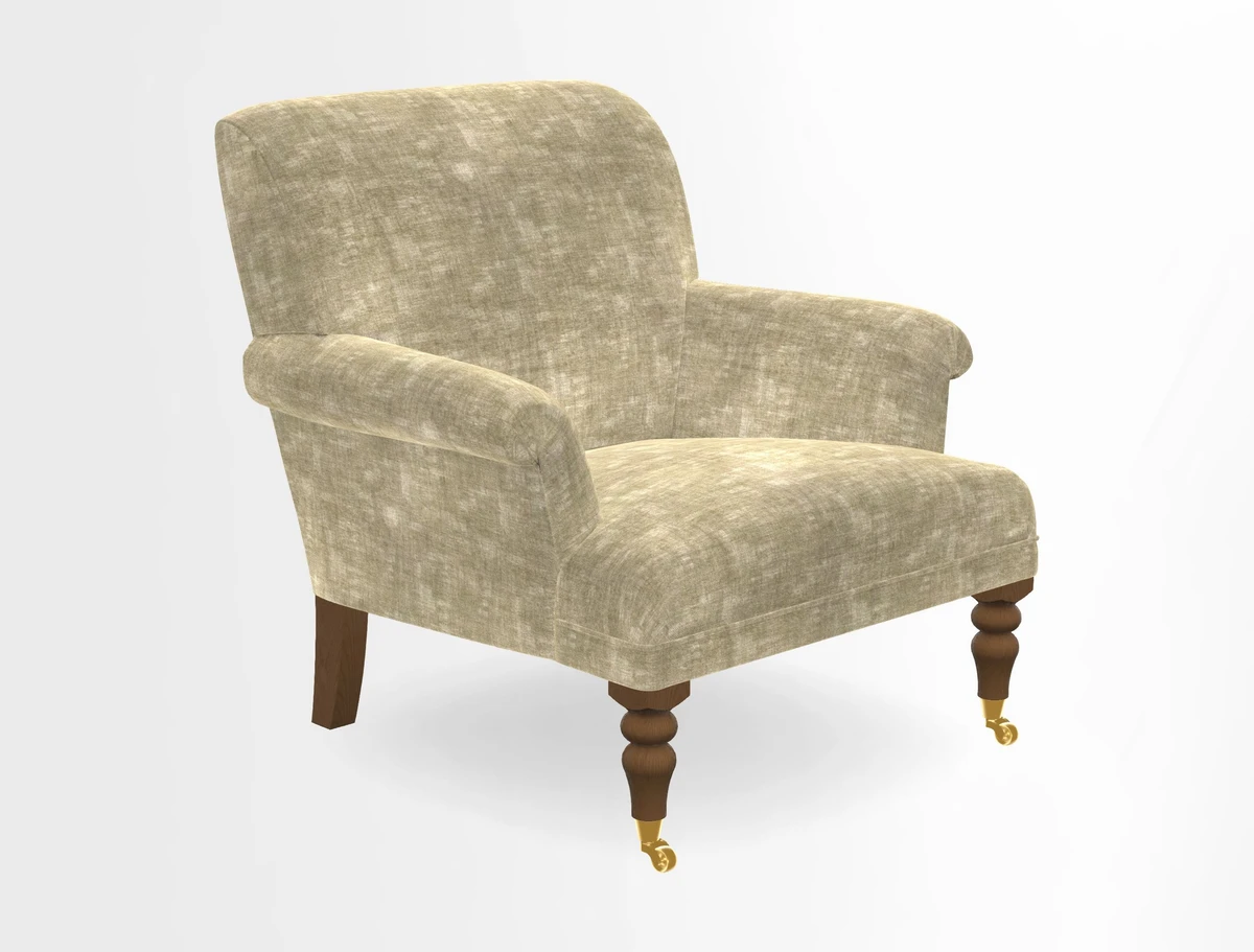 Midhurst Chair in Kirby Soho Burnt Orange & Mulberry Rustic Stripe Red Plum