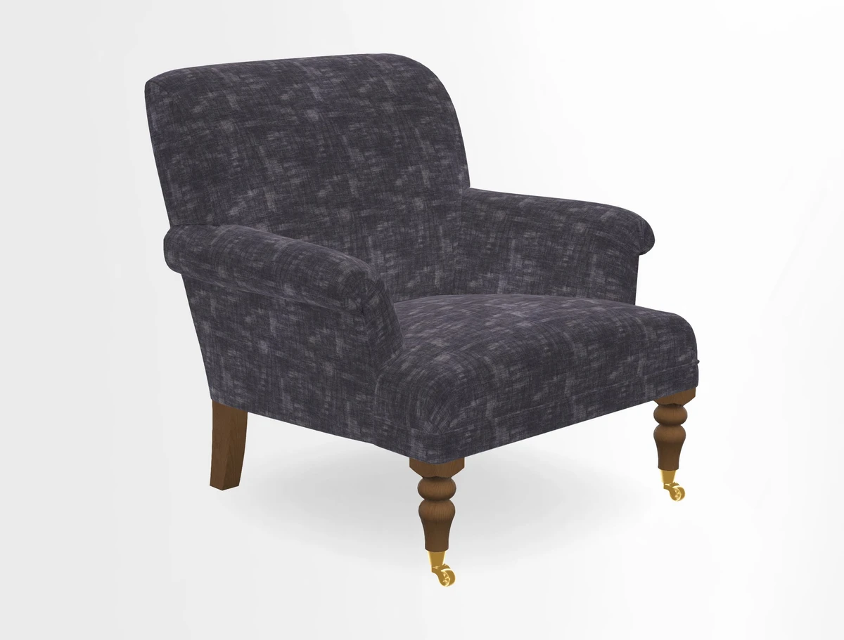 Midhurst Chair in Kirby Soho Burnt Orange & Mulberry Rustic Stripe Red Plum