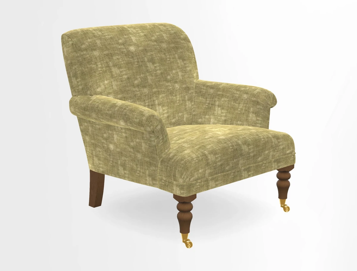 Midhurst Chair in Kirby Soho Burnt Orange & Mulberry Rustic Stripe Red Plum