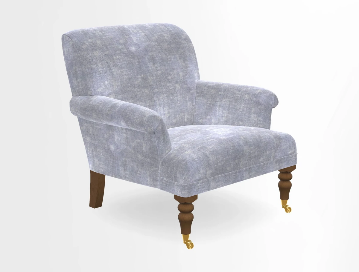 Midhurst Chair in Kirby Soho Burnt Orange & Mulberry Rustic Stripe Red Plum