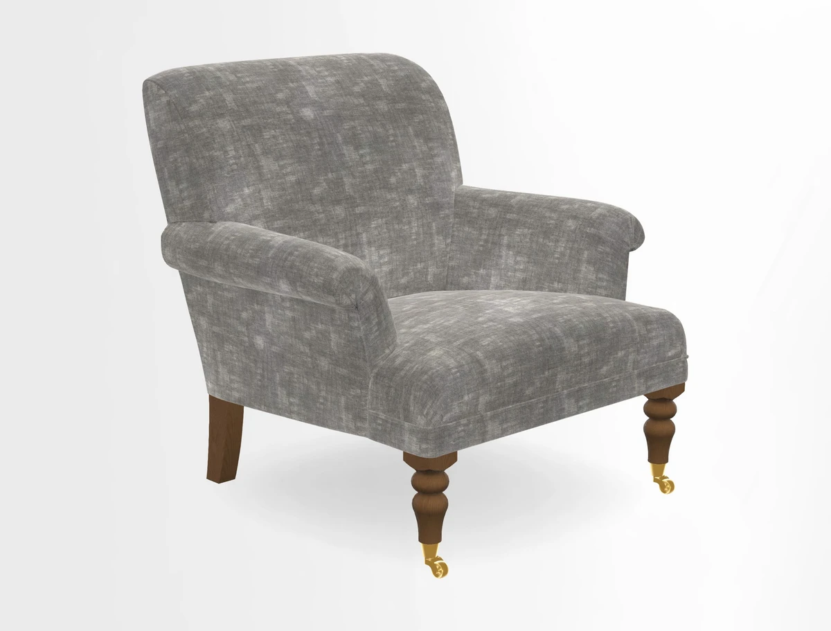 Midhurst Chair in Kirby Soho Burnt Orange & Mulberry Rustic Stripe Red Plum
