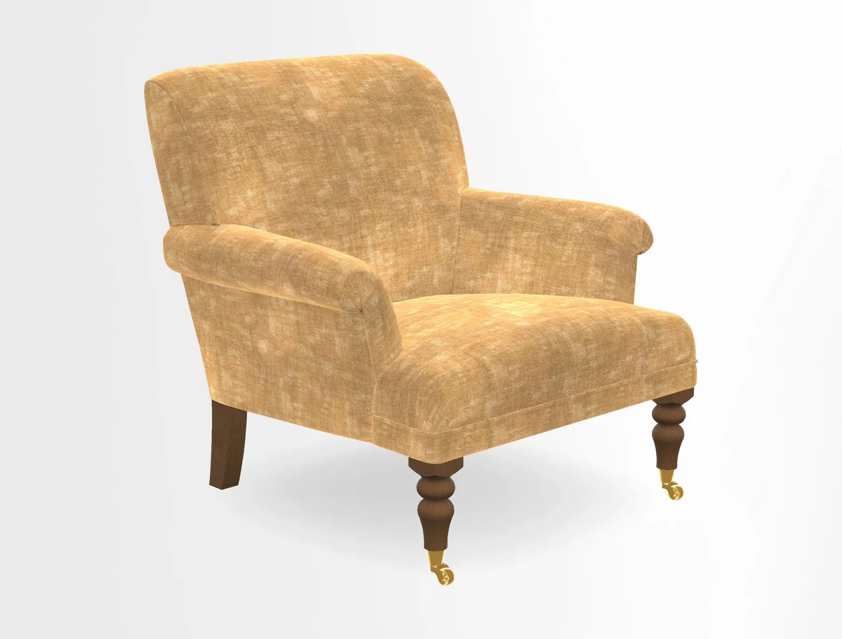 Midhurst Chair in Kirby Soho Burnt Orange & Mulberry Rustic Stripe Red Plum