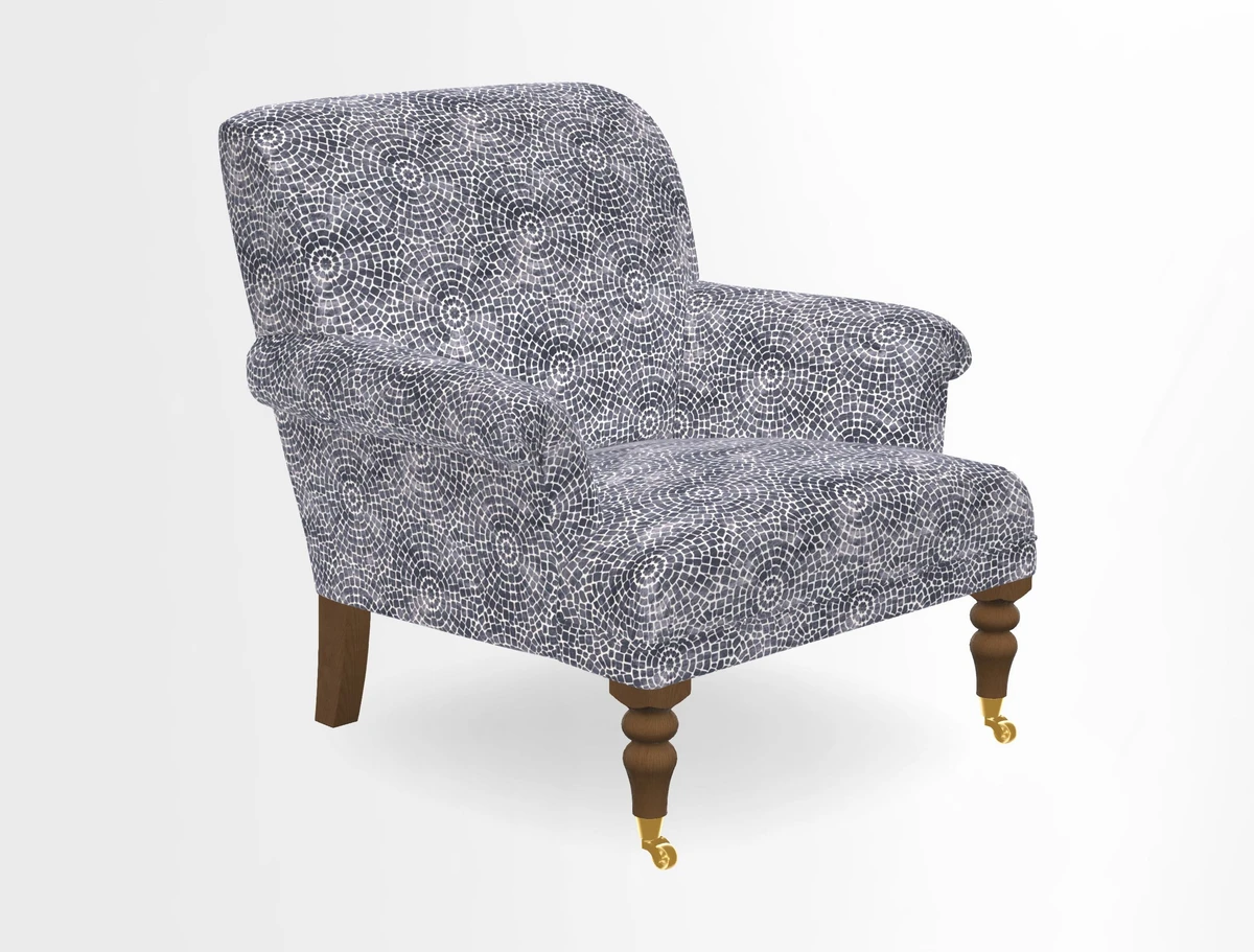 Midhurst Chair in Kirby Soho Burnt Orange & Mulberry Rustic Stripe Red Plum