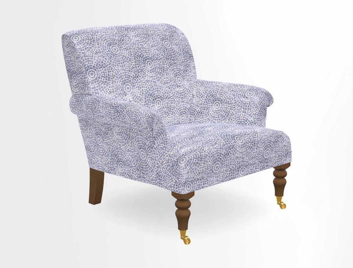 Midhurst Chair in Kirby Soho Burnt Orange & Mulberry Rustic Stripe Red Plum