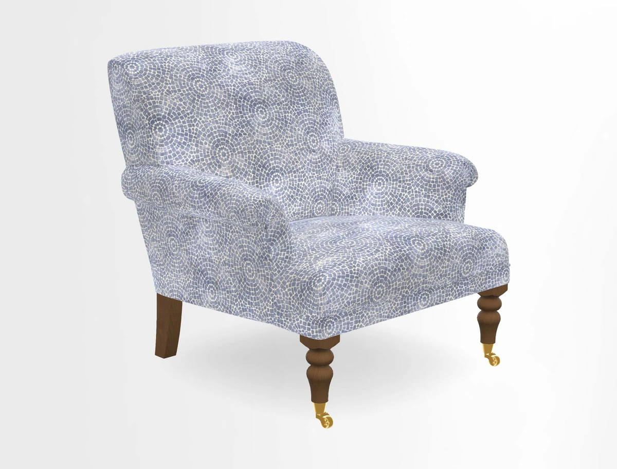 Midhurst Chair in Kirby Soho Burnt Orange & Mulberry Rustic Stripe Red Plum