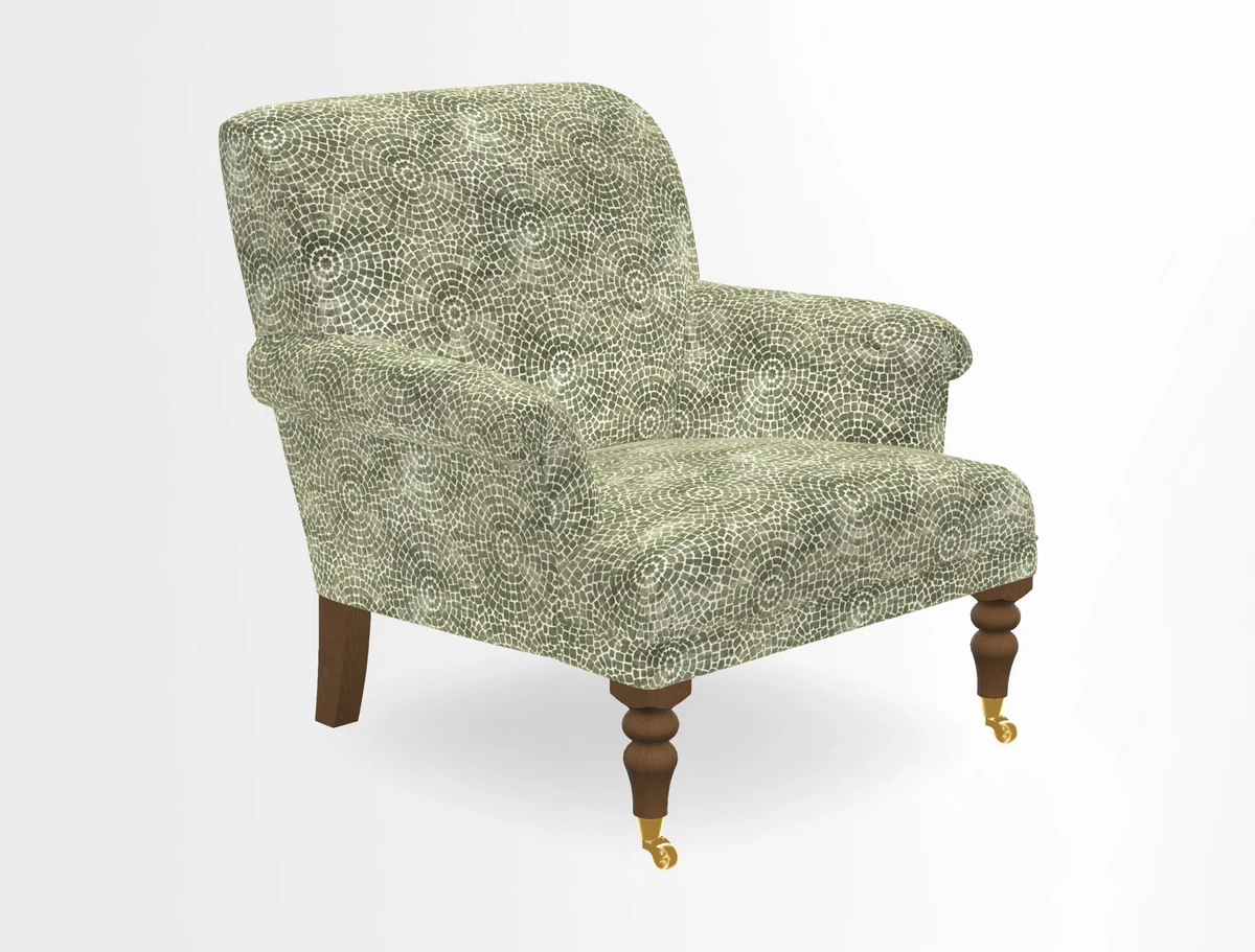 Midhurst Chair in Kirby Soho Burnt Orange & Mulberry Rustic Stripe Red Plum