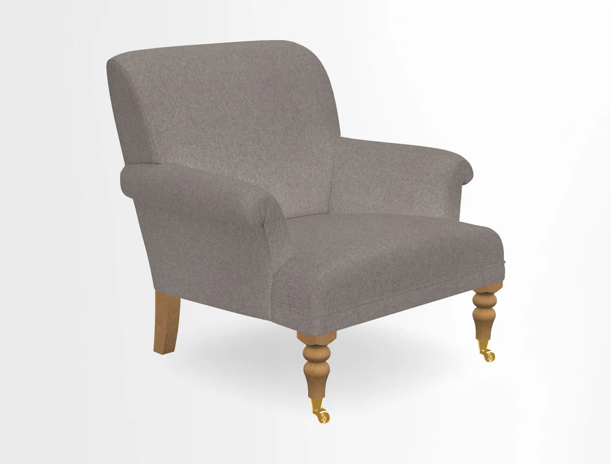 Midhurst Chair in Kirby Soho Burnt Orange & Mulberry Rustic Stripe Red Plum