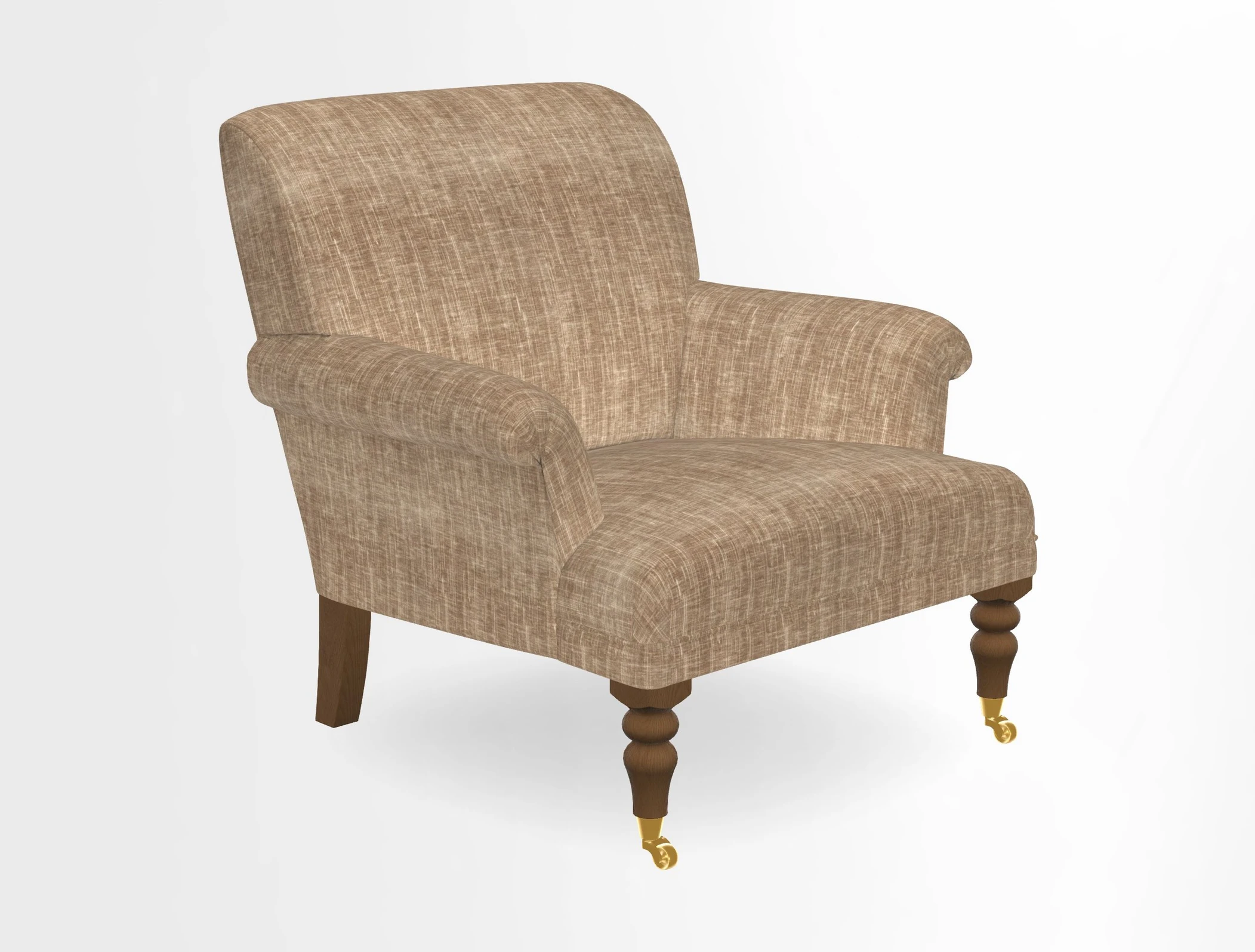 Midhurst Chair in Kirby Soho Burnt Orange & Mulberry Rustic Stripe Red Plum