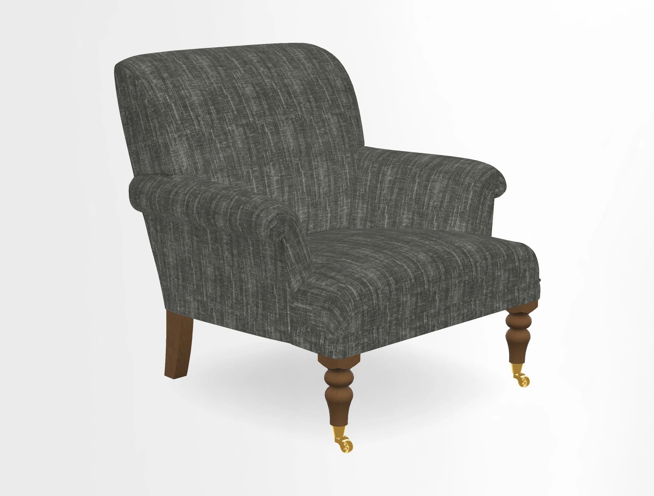 Midhurst Chair in Kirby Soho Burnt Orange & Mulberry Rustic Stripe Red Plum
