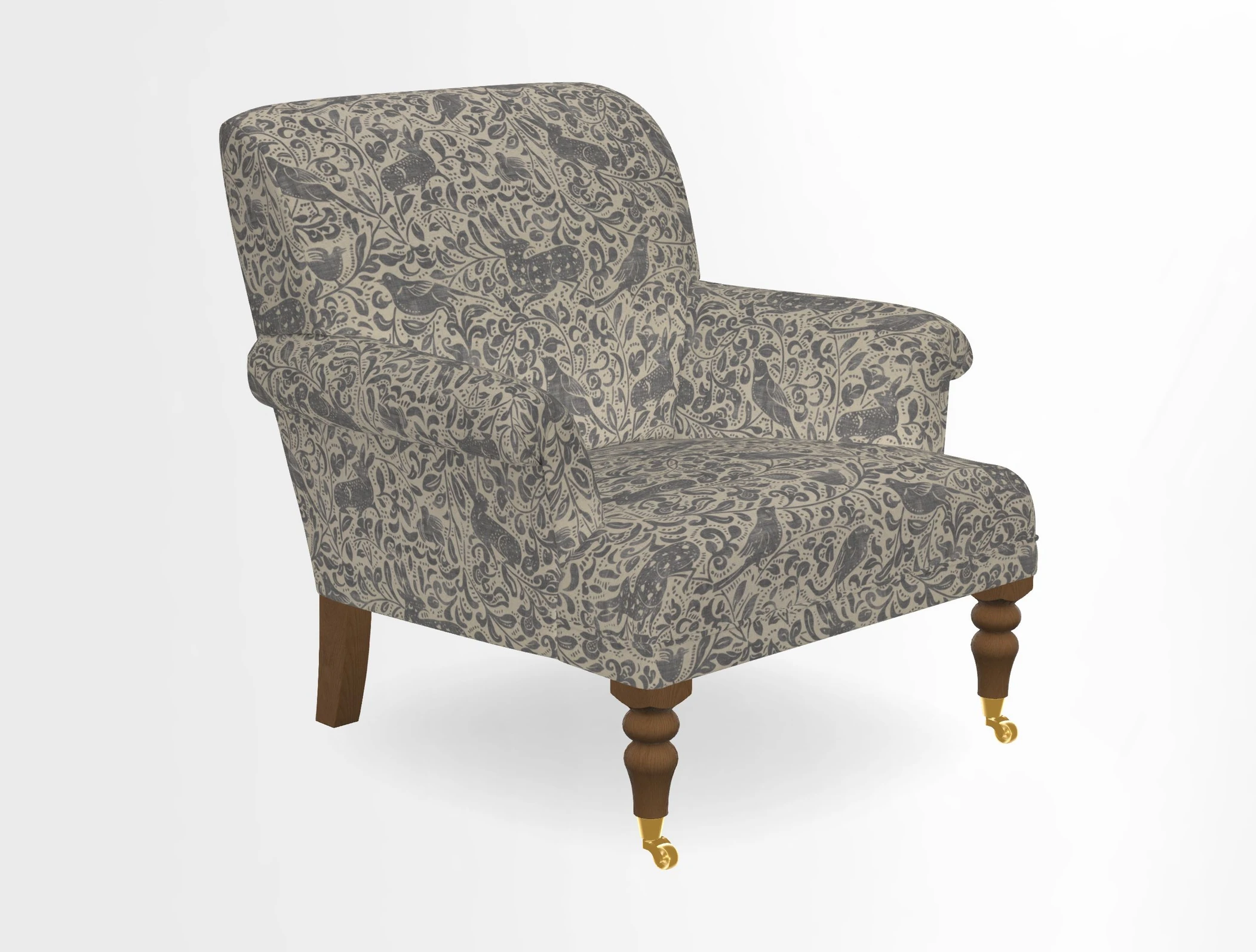 Midhurst Chair in Kirby Soho Burnt Orange & Mulberry Rustic Stripe Red Plum