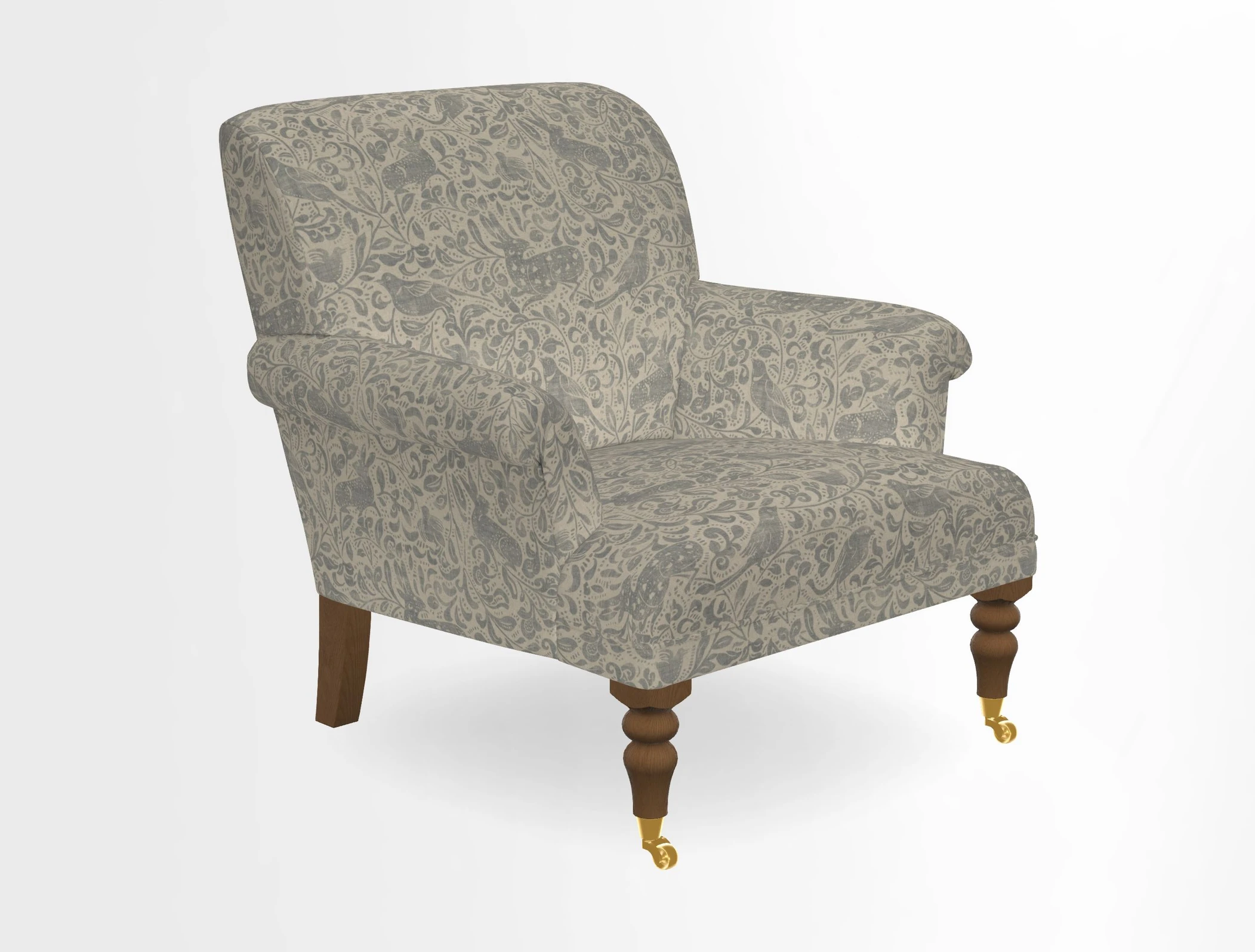 Midhurst Chair in Kirby Soho Burnt Orange & Mulberry Rustic Stripe Red Plum