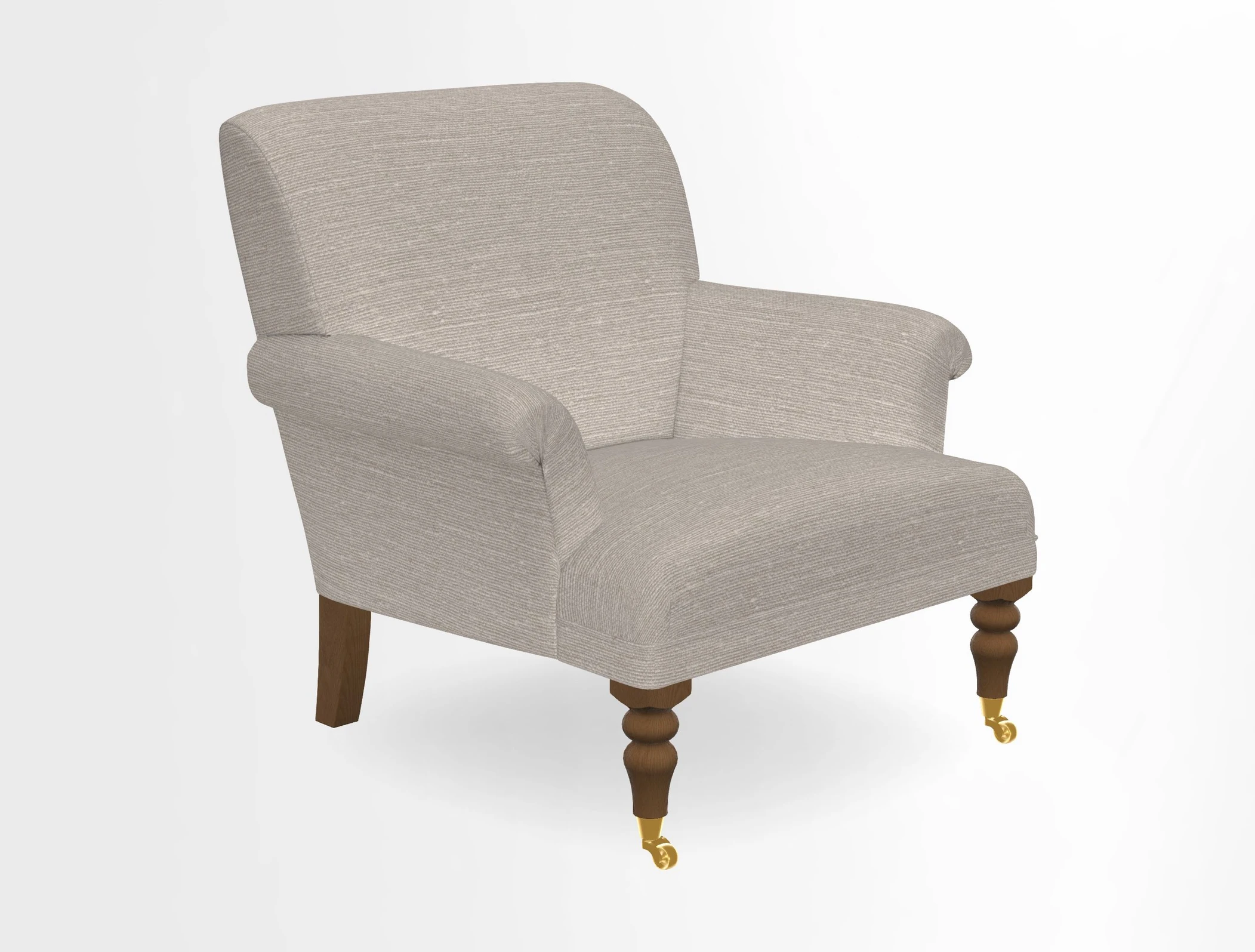 Midhurst Chair in Kirby Soho Burnt Orange & Mulberry Rustic Stripe Red Plum