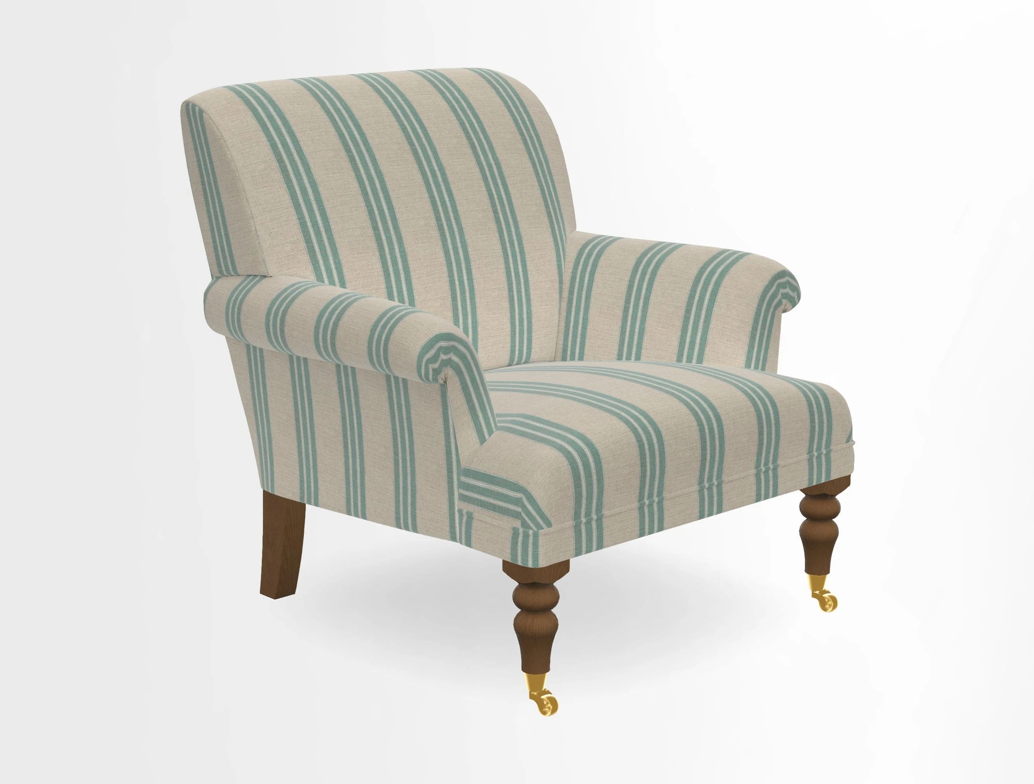 Midhurst Chair in Kirby Soho Burnt Orange & Mulberry Rustic Stripe Red Plum