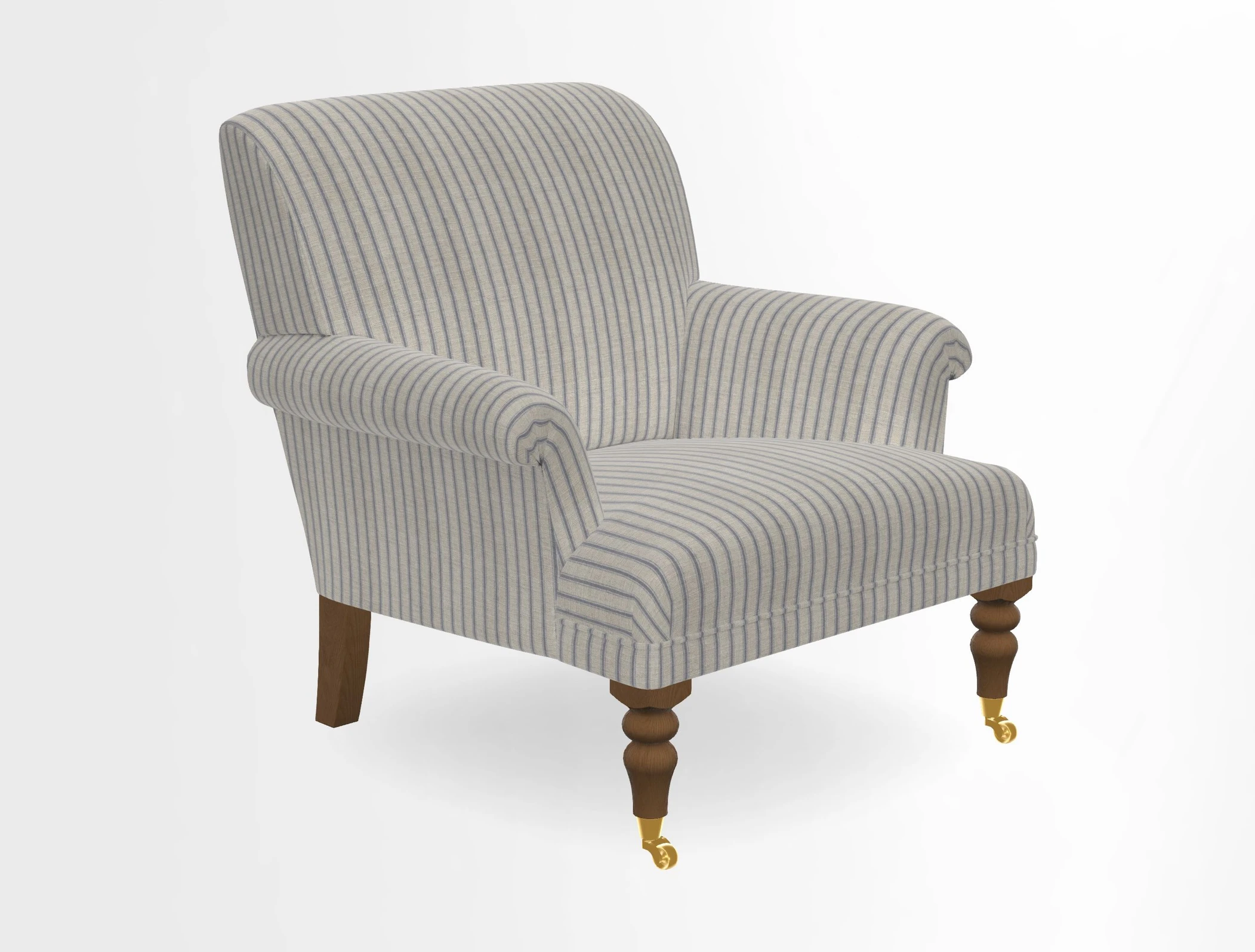 Midhurst Chair in Kirby Soho Burnt Orange & Mulberry Rustic Stripe Red Plum