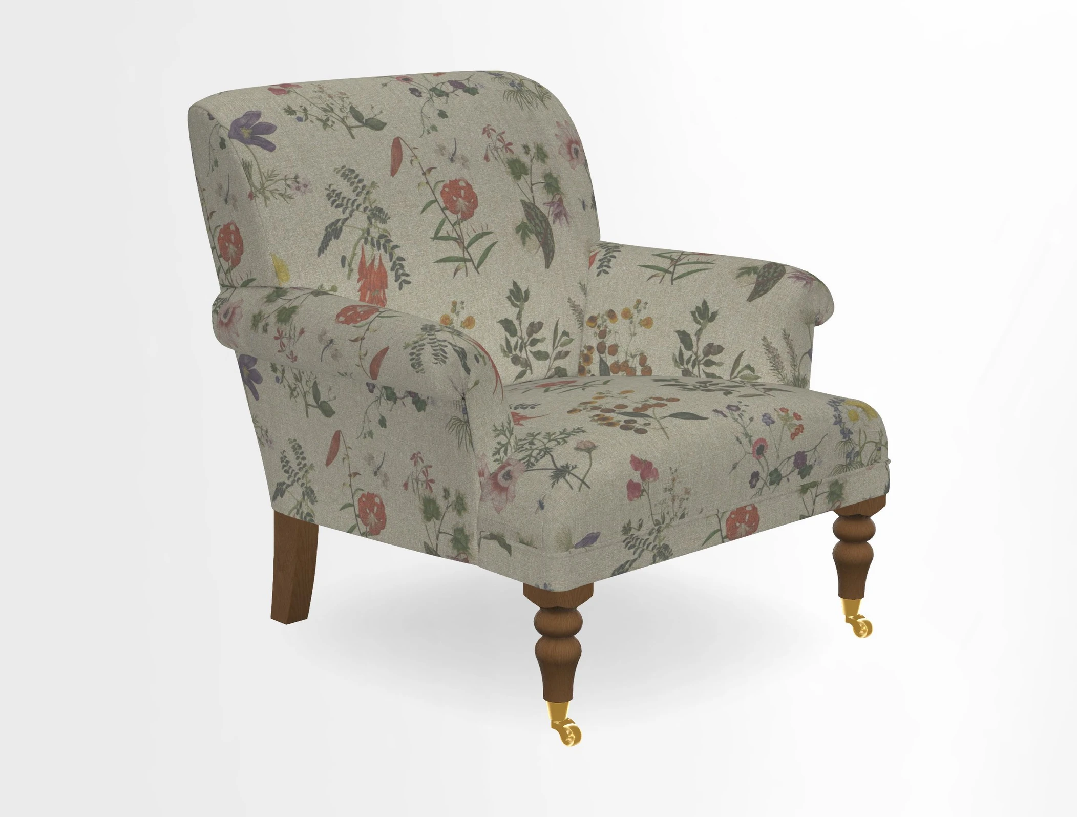 Midhurst Chair in Kirby Soho Burnt Orange & Mulberry Rustic Stripe Red Plum