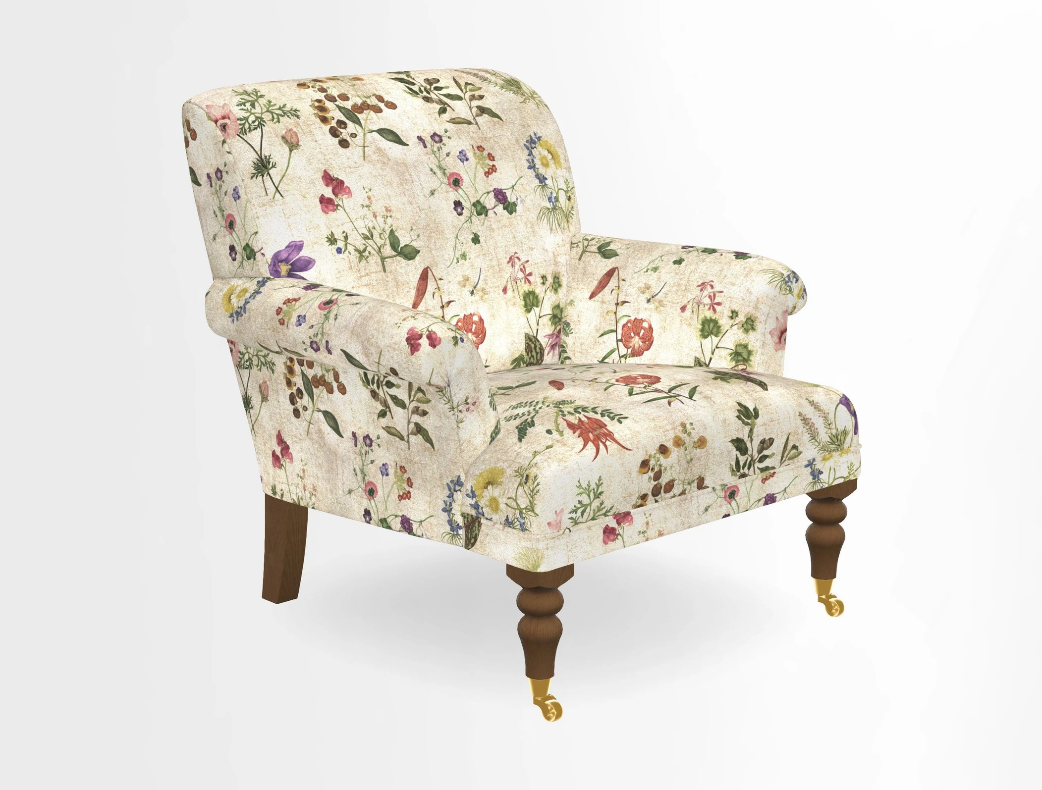 Midhurst Chair in Kirby Soho Burnt Orange & Mulberry Rustic Stripe Red Plum