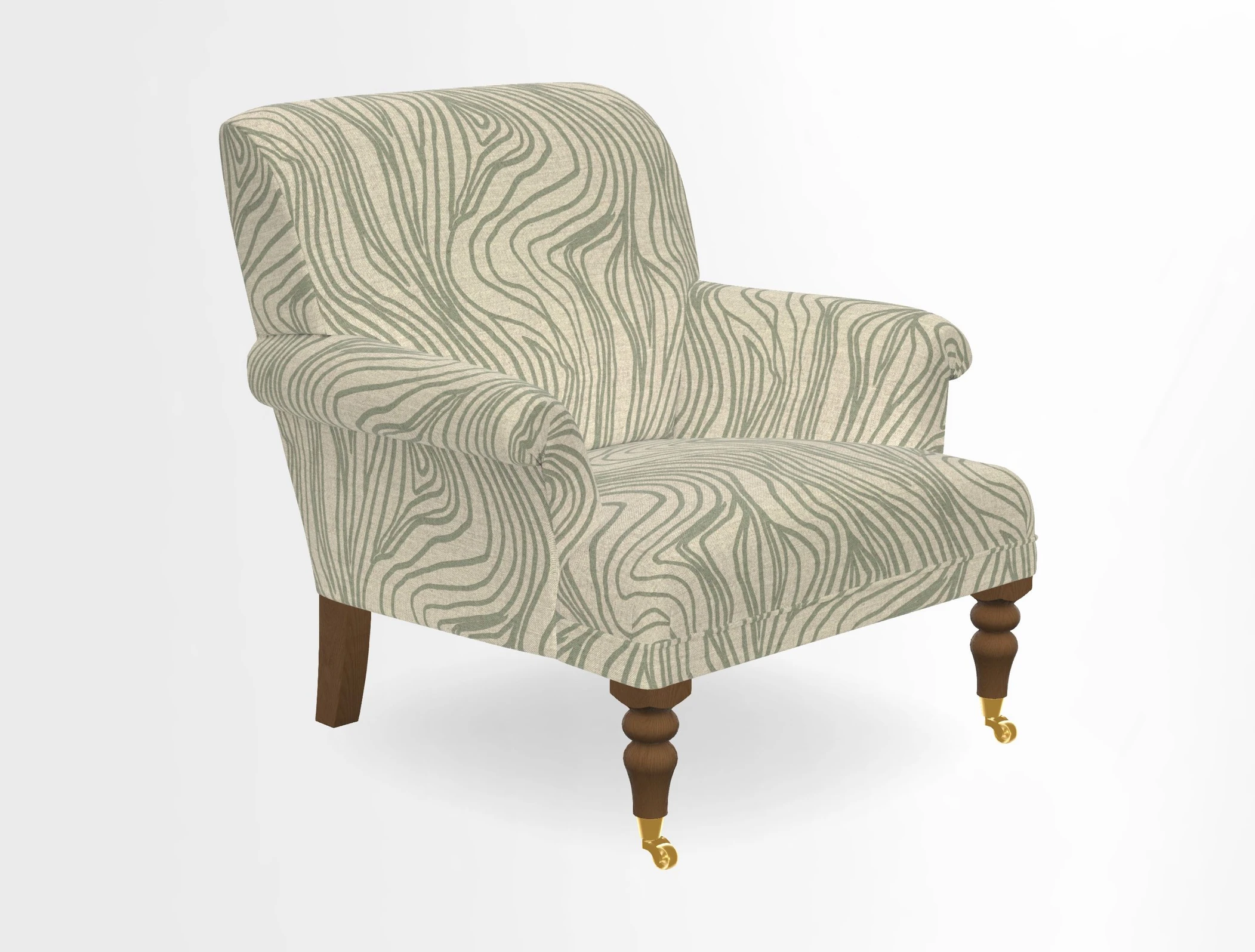 Midhurst Chair in Kirby Soho Burnt Orange & Mulberry Rustic Stripe Red Plum