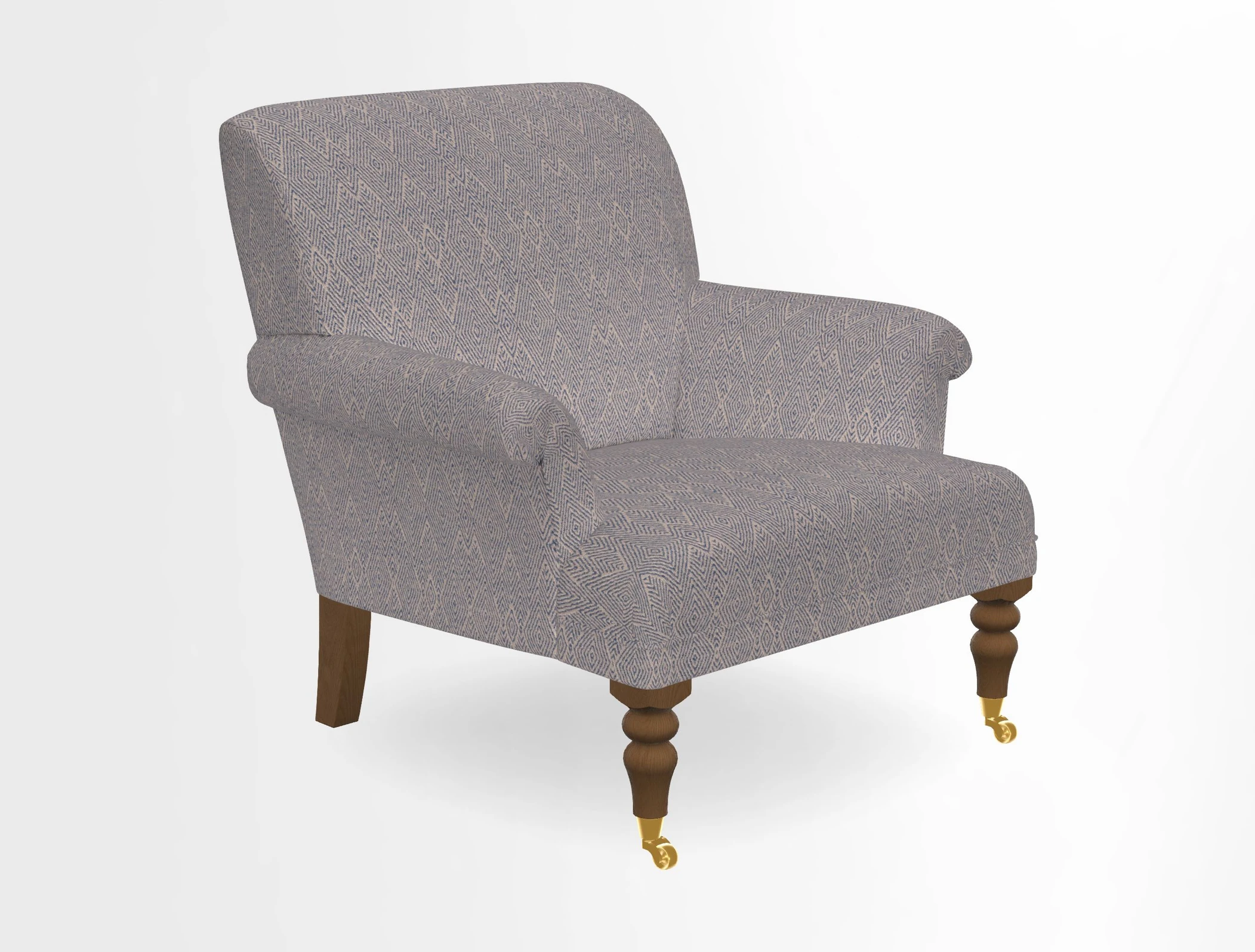 Midhurst Chair in Kirby Soho Burnt Orange & Mulberry Rustic Stripe Red Plum