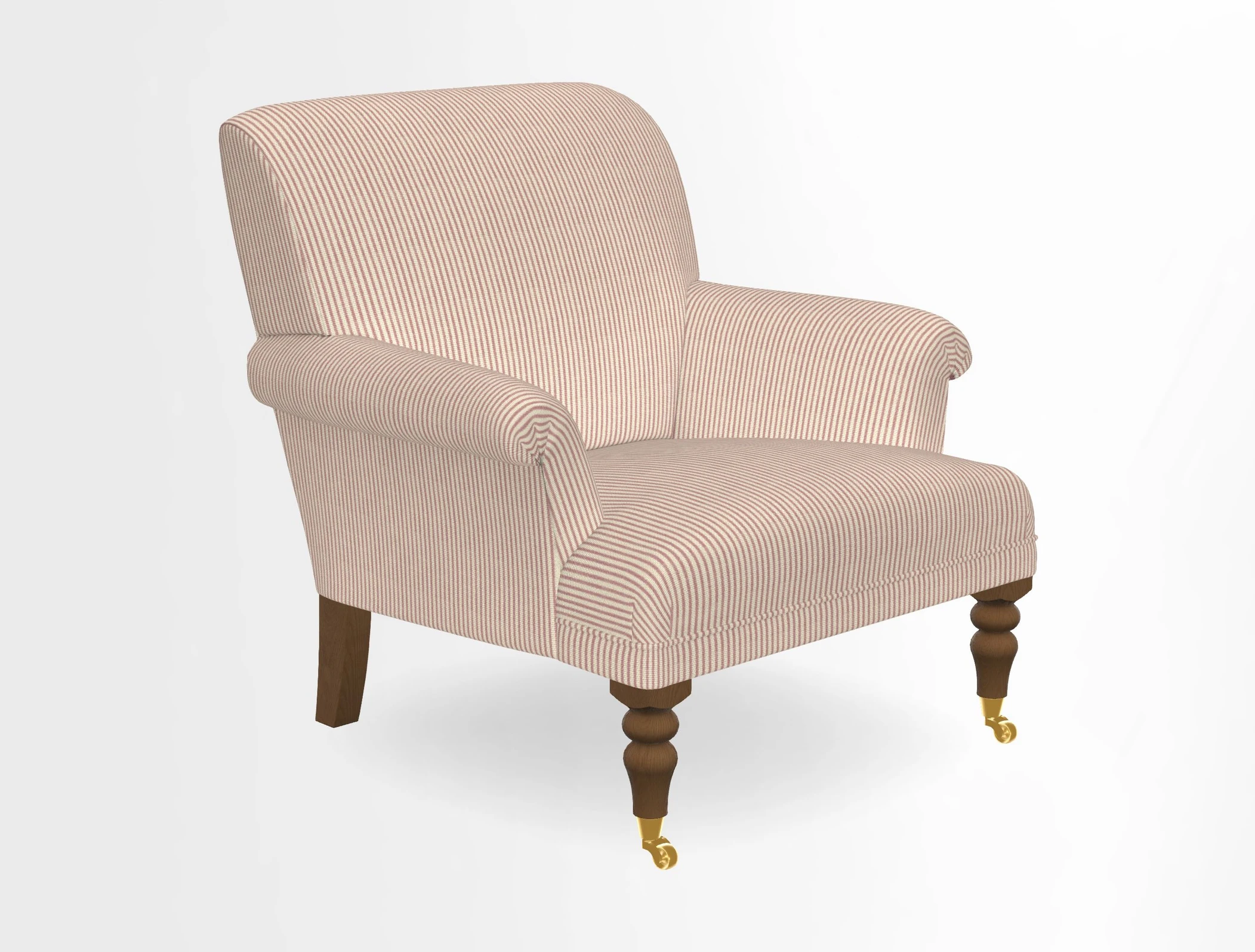 Midhurst Chair in Kirby Soho Burnt Orange & Mulberry Rustic Stripe Red Plum