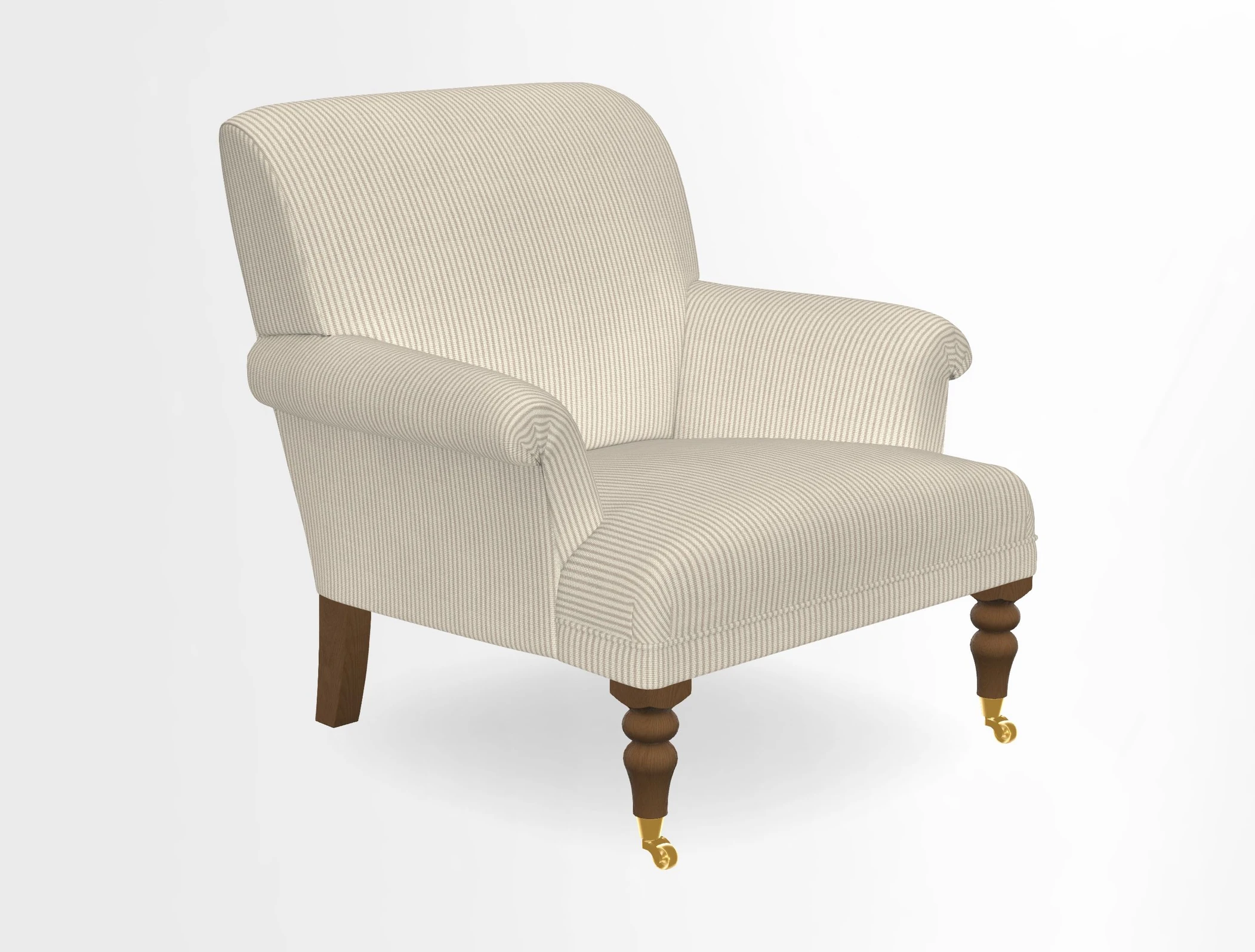 Midhurst Chair in Kirby Soho Burnt Orange & Mulberry Rustic Stripe Red Plum